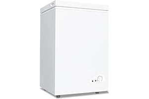 Fox Shack Chest Freezer 5.0 Cu. Ft Mini Deep Freezer, Compact and Efficient, Adjustable Temperature, Fast Cooling, and 2 Removable Baskets (White, 5.0 Cu. Ft)