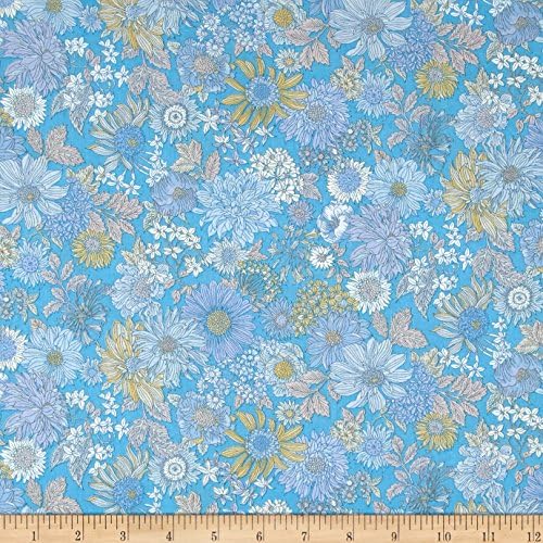 LECIEN Memoire A Paris 2017 Floral Basic Lawn Blue Fabric By The Yard