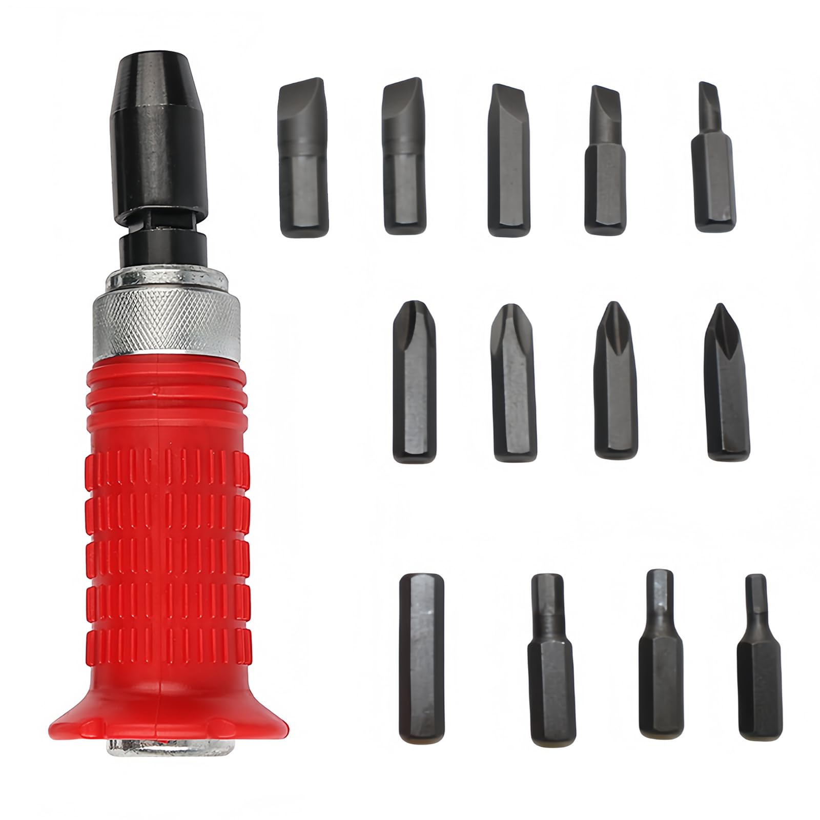 14PCS Impact Batch Screwdriver Set Knockable Screwdriver Bit Combination Set Repair Disassembly Hand Tool