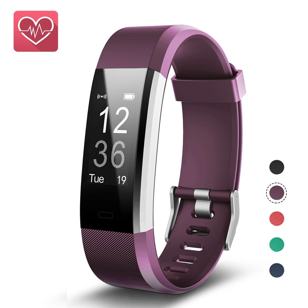 Fitness Tracker,KEDA Activity Tracker Watch Smartband Sport Wristband With Heart Rate Monitor,IP67 Waterproof Smart Bracelet With Pedometer Calorie Counter For IOS & Android Smartphone (Purple)