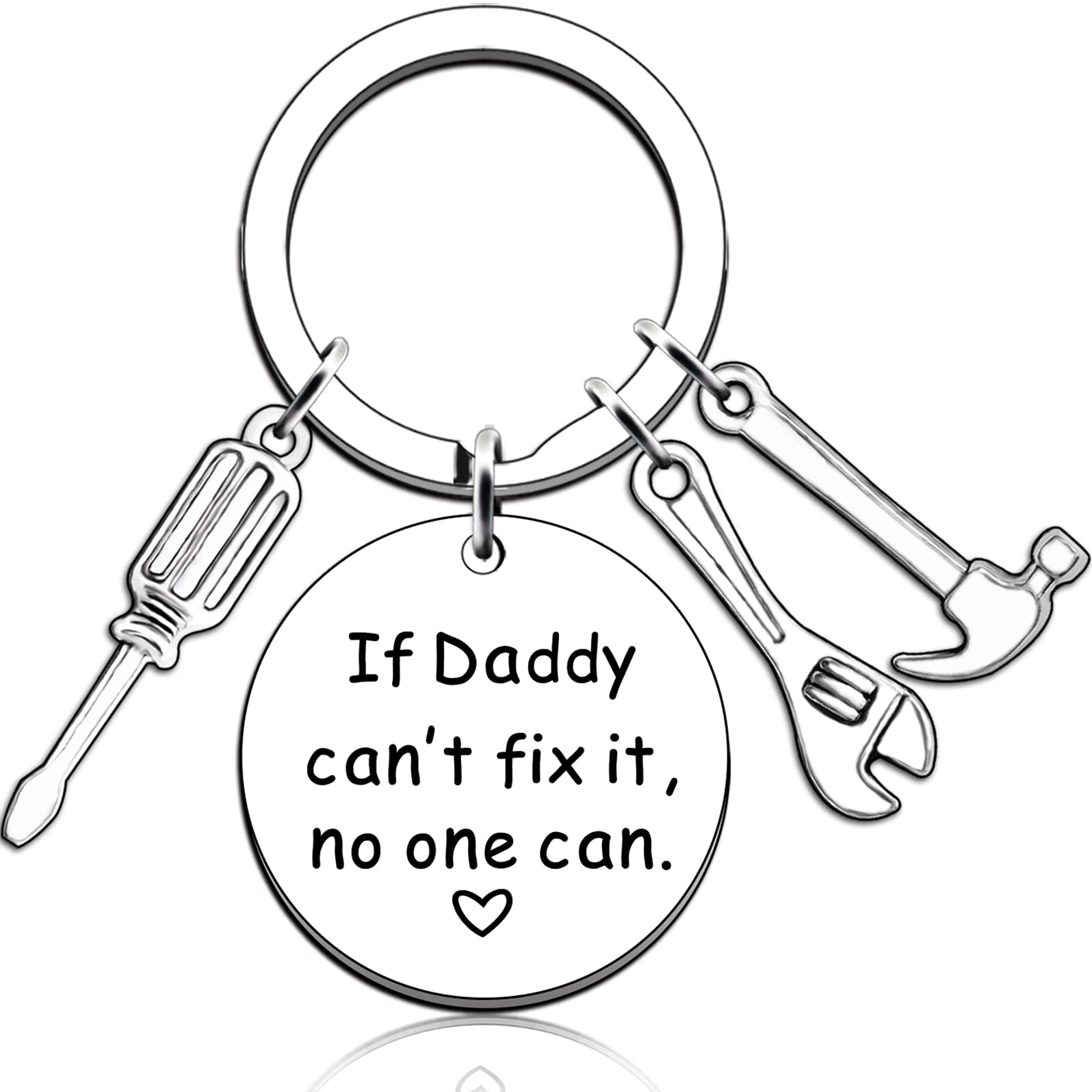 JMIMO Daddy Gifts Fathers Day Gift for Daddy Christmas Birthday Present Keyring If Daddy Can't Fix It No One Can