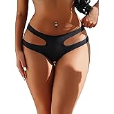ohyeahlady Women Naughty Underwear Cut Out Briefs Crotchless Panties Breathable Cheeky Hipster Comfortable Panties S-2XL
