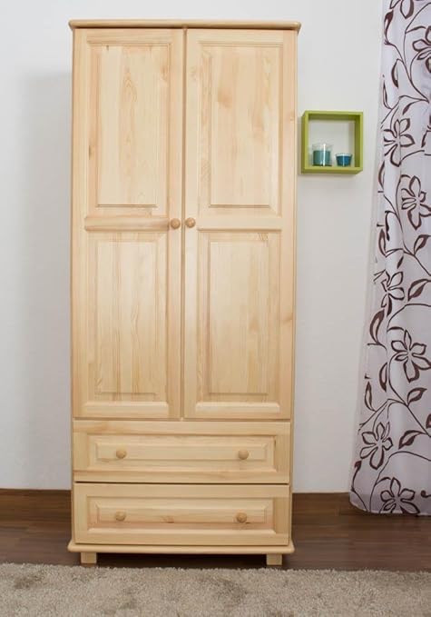 Pine Wardrobe Top Quality Colour Natural 190x80x60 Cm Amazon Co