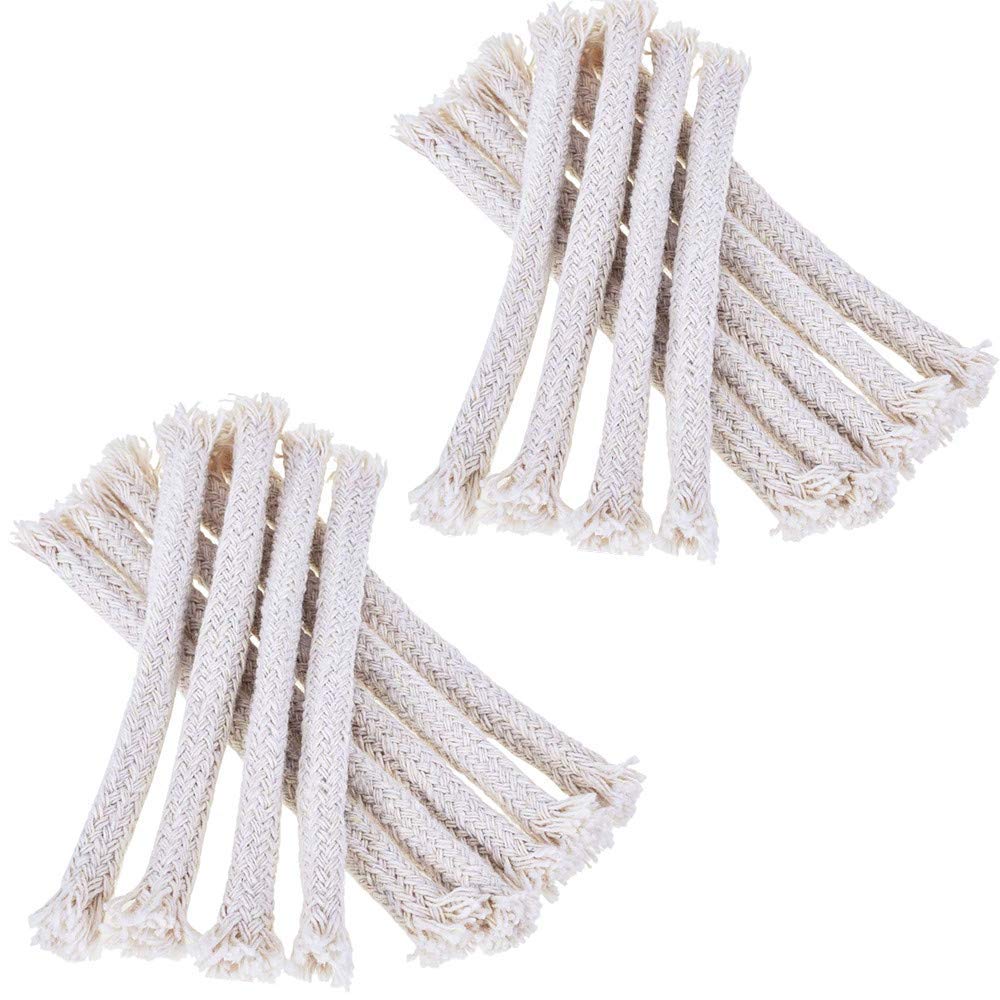100 Pcs Light Wicks Replacement - Cotton Wicks for Candle Oil Lamp Garden Torch Burner Alcohol Burner - 16×0.7cm, White