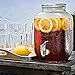 Mason Jar Glass Beverage Dispenser with Metal Lid, 1 Gallon