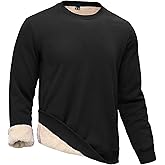 STICKON Men's Sherpa Lined Sweatshirts Heavyweight Warm Long Sleeve Crewneck Sweater Winter Fleece Pullover