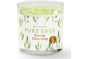 MAGNIFICENT 101 PURE SAGE Smudge Candle for House Energy Cleansing, Banishes Negative Energy I Purification and Chakra Healing - Natural Soy Wax Candle for Aromatherapy