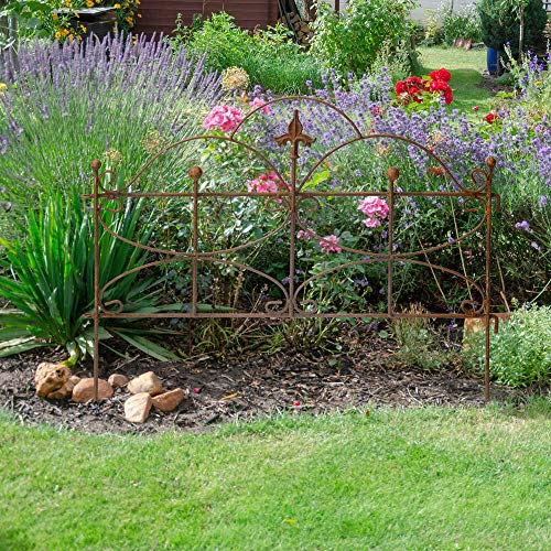 Gerry Beetzaun Gartenzaun Zaun Zaunelement Rankhilfe Metall Eisen Rost Schmetterling 46cm hoch x 60cm lang – Bild 3