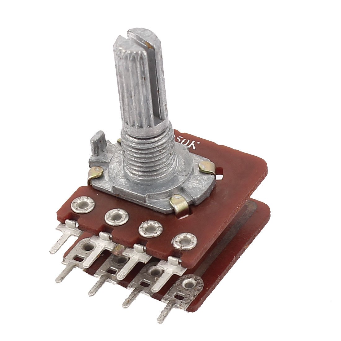 Sourcingmap Metal B50K 50K Ohm 8 Terminals Audio Dual Linear Taper Potentiometer
