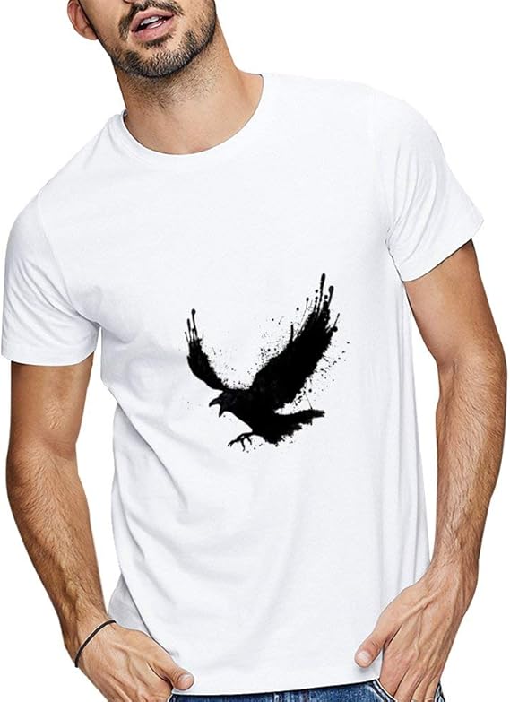 Amazon カラス半袖tシャツメンズ潮ブランド綿の若者のトレンド半袖ルーズ服 Tシャツ カットソー 通販