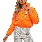 AMEBELLE Women Winter Warm Stand Collar Slim Fit Cropped Puffer Down Jacket Coats