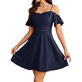 Meetjen Women's Cocktail Party Prom Dress for Teens, Off Shoulder Homecoming Wedding Guest Semi Formal Short Dresses
