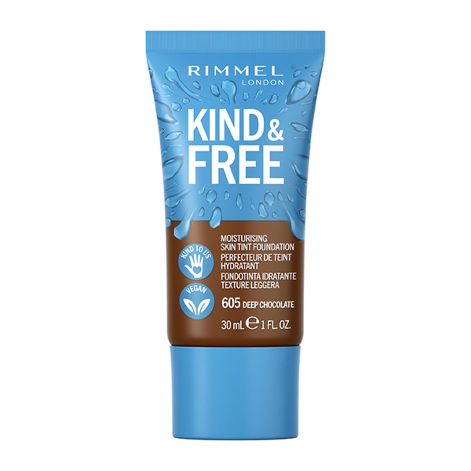 Rimmel Kind + Free Moisturising Skin Tint Foundation, Deep Chocolate 602 — image 1