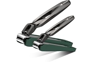 VANWIN Nail Clippers for Men with Catcher, 2-Pack Large & Small Anti-Splash Nail Clippers for Fingernails & Toenails, Sharp Stainless Steel Heavy-Duty Self-Collecting Nail Cutter for Men Women