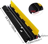 tonchean 2 Channel Rubber Cable Cover Protector Ramp 100x25cm Heavy Duty Floor view 2