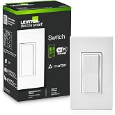 Leviton Decora Smart Switch, Wi-Fi, D315S-1RW, White | Works with Matter, My Leviton, Alexa, Google Assistant, Apple Home/Siri. Wired or Wire-Free 3-Way, Neutral Wire Required