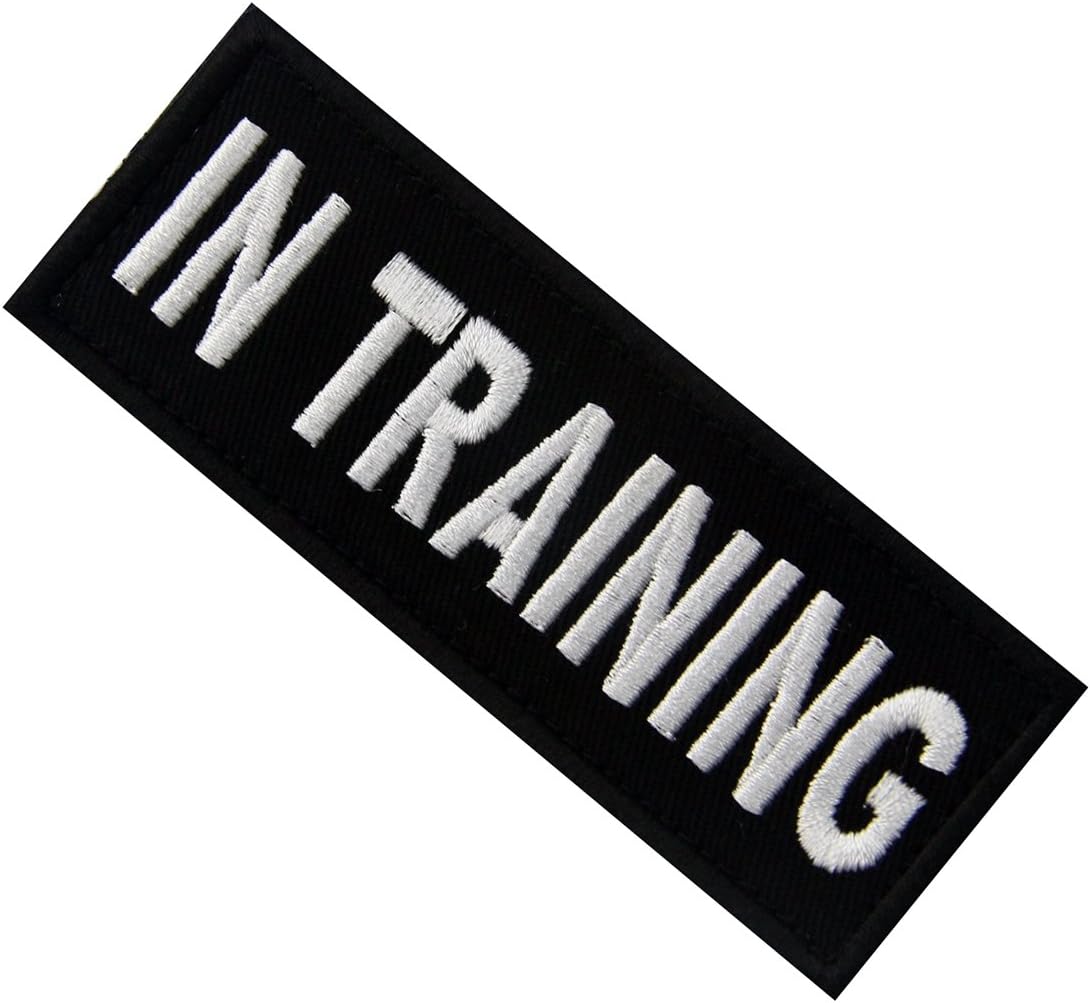 in Training Service Animal Vests/Harnesses Emblem Embroidered Fastener Hook & Loop Patch, 4 X 1.5 Inch, Mittel - Image 5