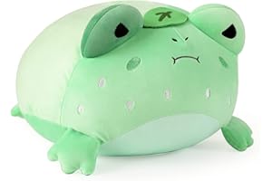 Ditucu Cute Strawberry Frog Plush Pillow Super Soft Squishy Stuffed Animal Toys Stretchy Adorable Kawaii Plushie Frogs Decor Gift for Kids Green 14 inch