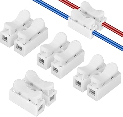 Teokantz 80x CH2 2-Way Spring Wire Electrical Cable Connectors Quick Terminal