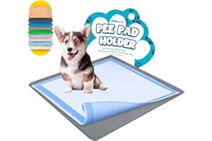 SKYWIN TidyFriend Dog Pee Pad Holder Tray - Fits Up to 24” x 24” Pee Pad Holder for Dogs - Stable Grip, Raised Edges, Quick-Wipe Silicone Surface Dog Pad Holder for Indoor Flooring Protection (Dark Grey)