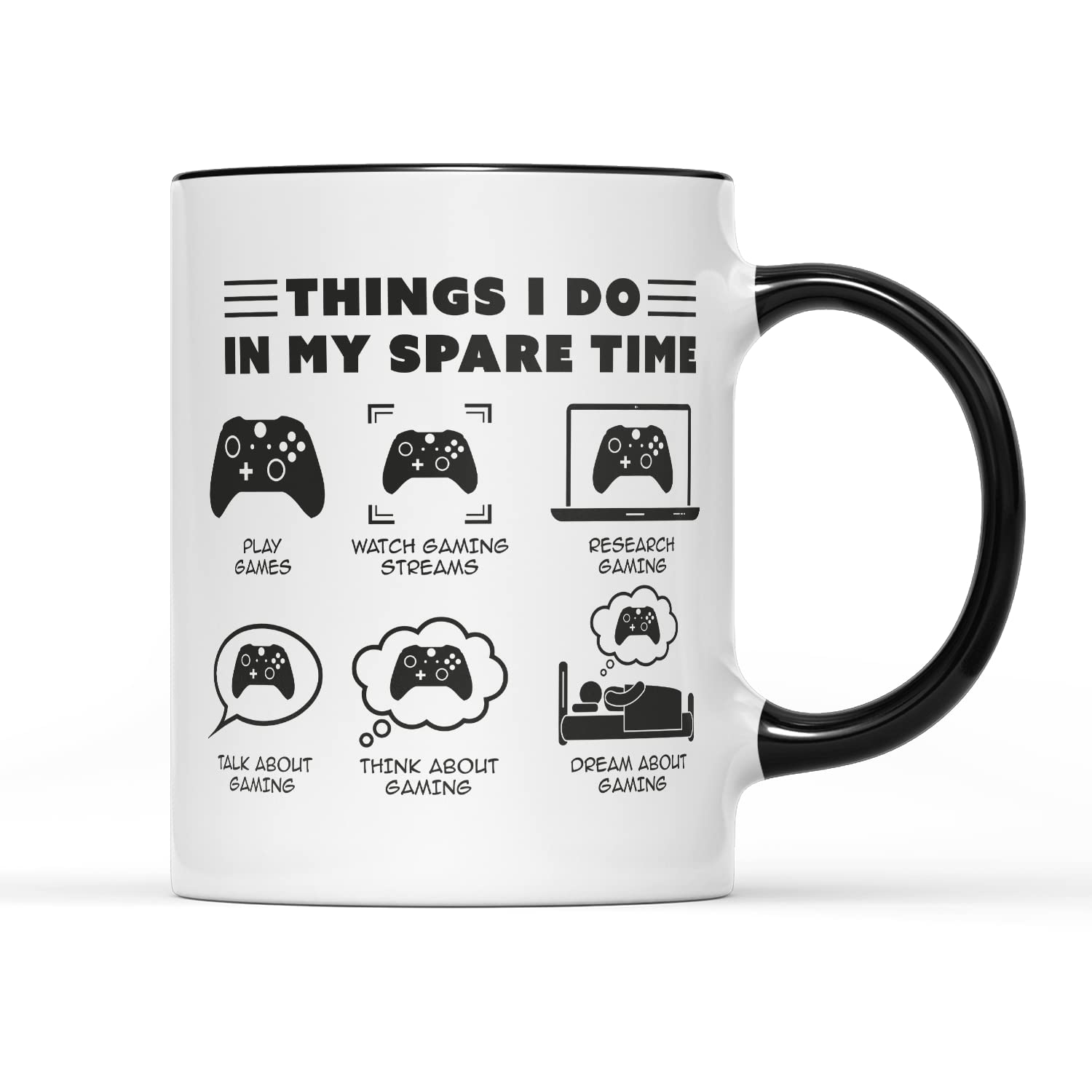 SmartyPants in My Spare Time X Console Mug - Boys Men Gamer Gaming Gifts Present Idea Teenager Teen Nerdy Video Game Controller Gadget Birthday Christmas Ceramic Tea Coffee Cup (Black Handle Prime)
