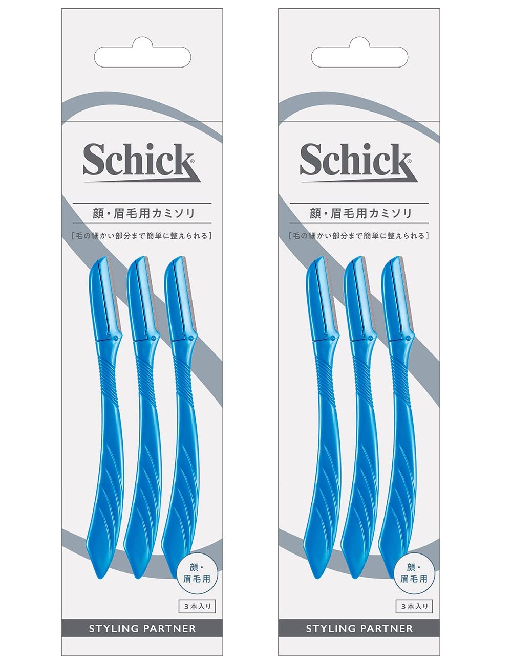 Schick(シック) スタイル 顔・眉毛用 カミソリ(3本入) メンズL ディスポ 単品 3個 (x 2)商品画像
