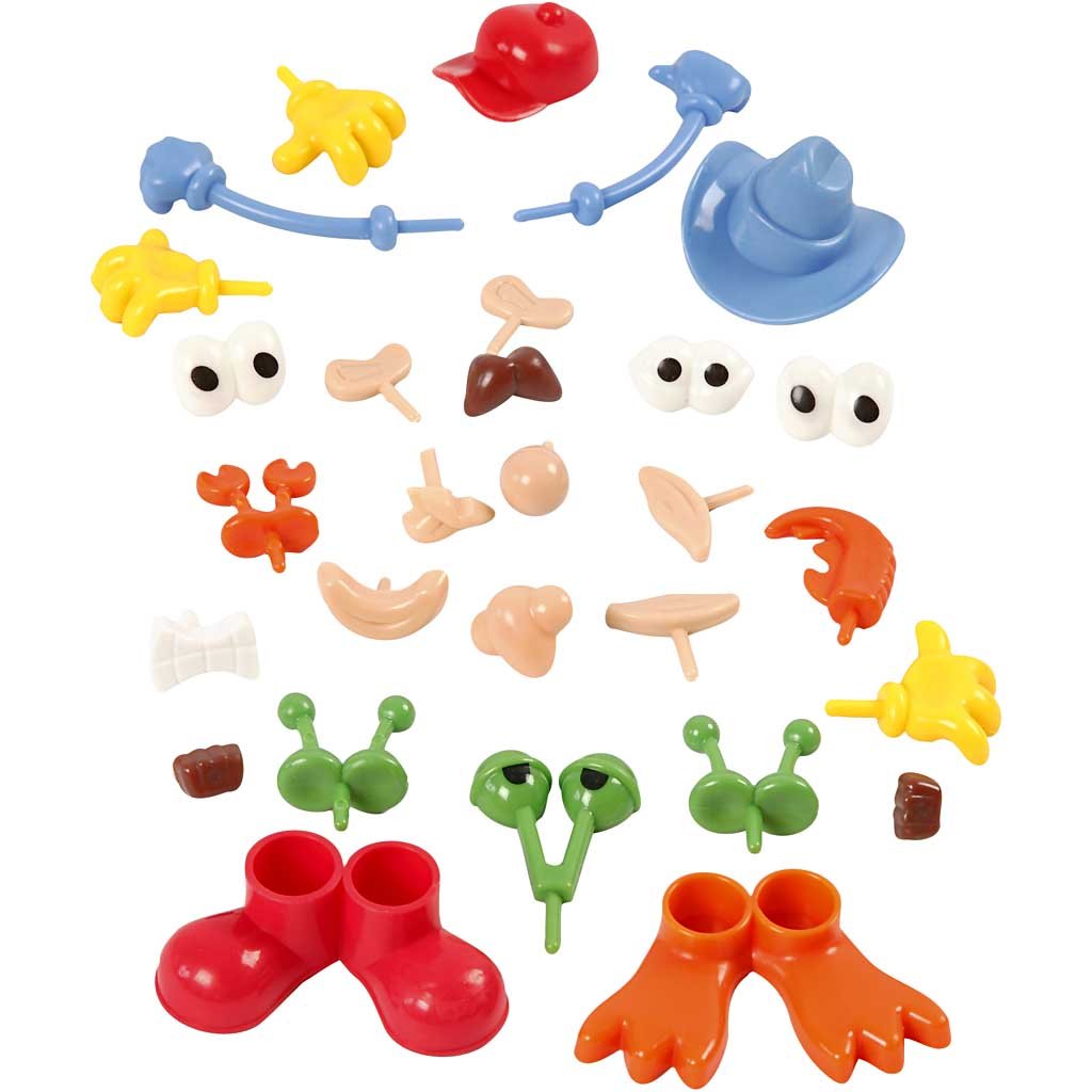 Body parts, size 0,8-6,8 cm, 26asstd