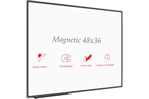 JILoffice Magnetic Whiteboard/White Board, Dry Erase Board 48 x 36 Inch, Black Aluminum Frame Wall Mounted Board for Office Home and School