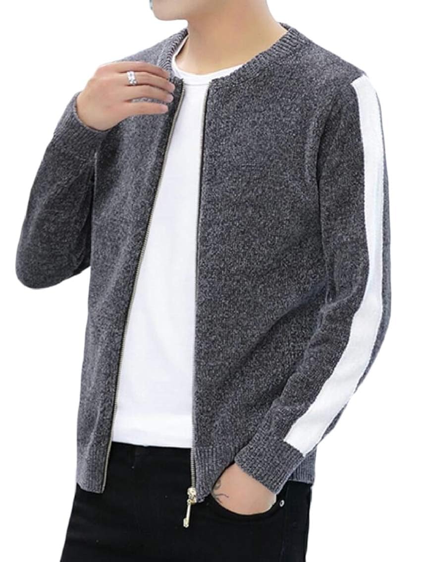 colorblock slim zip sweater