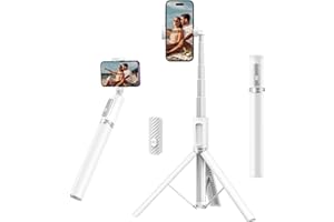 ATUMTEK 55" Selfie Stick Tripod, All-in-one Extendable Aluminum Phone Tripod with Rechargeable Bluetooth Remote, Travel Tripo