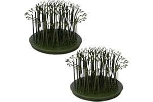 FLORALGENIUS Floral Genius Set of 2-3-1/2" Original Blue Ribbon Metal Round Hairpin Holder | Flower Frog Kenzan for Fresh, Dried & Artifical Flowers | Flexible Rust-Free Brass Pins for Easy Arranging | USA Made