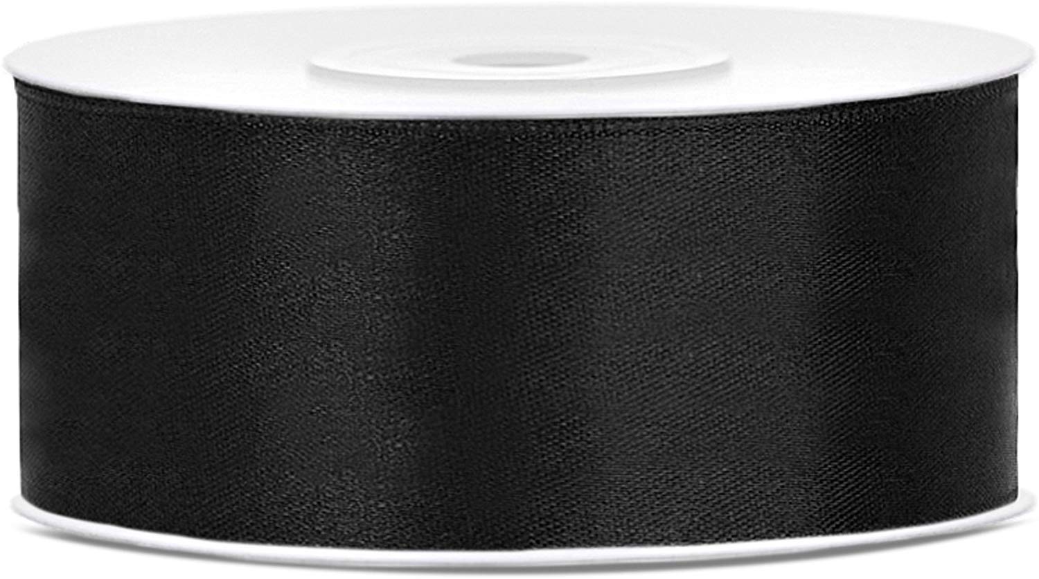 Lage Satin Ribbon, Ideal for Wedding Favours and Gifts, 25 Meters Roll Roll Thickness 2.5 cm, Black