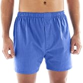 Stafford 4 Pack Woven Cotton Boxers (Large, French Blue)
