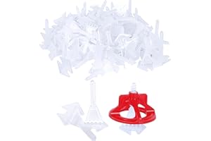 THREETWONE Pro-Grade 1/8" Professional Tile Leveling System Kit 300 Base+100 caps for Floor & Precision Gap Control |Effortless DIY Install(300 Base+100 caps, 1/8)