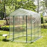 Glitzhome Garden Backyard 3 Shelf Walk-In Zipper Greenhouse