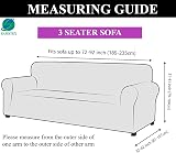 SAMSTEX 3 Seater Stretch Sofa Cover Grey Soft Non-Slip Machine Washable view 6