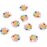LiQunSweet 100 Pcs Colorful Flower LightGold Charms Alloy Enamel Sunflower Tiny Pendants for Hawaii Jewelry Making Accessories DIY Craft - 18.5x16mm