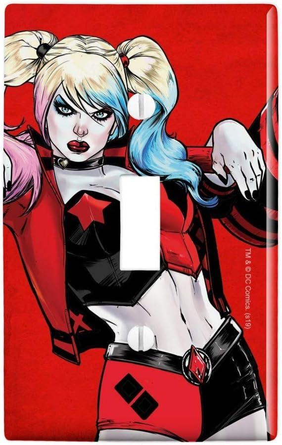 GRAPHICS & MORE Harley Quinn Character Plastic Wall Decor Toggle Light Switch Plate Cover