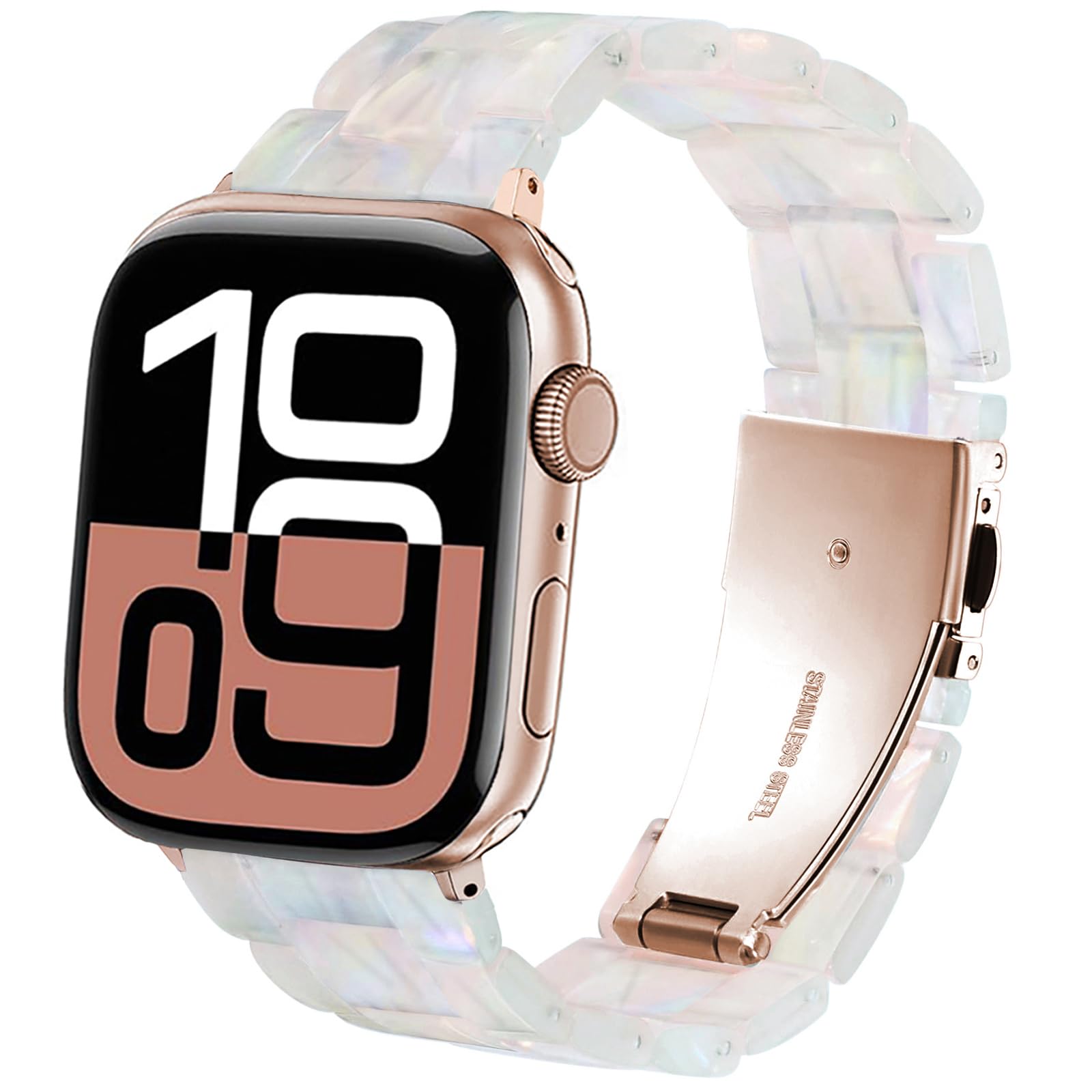 DEALELE Bands Compatible with Apple Watch 42mm 41mm 40mm 38mm, Colorful Resin Replacement Strap for iWatch Series 10/9 / 8/7 / SE / 6/5 / 4/3 Women Men, Fluorescence — image 1