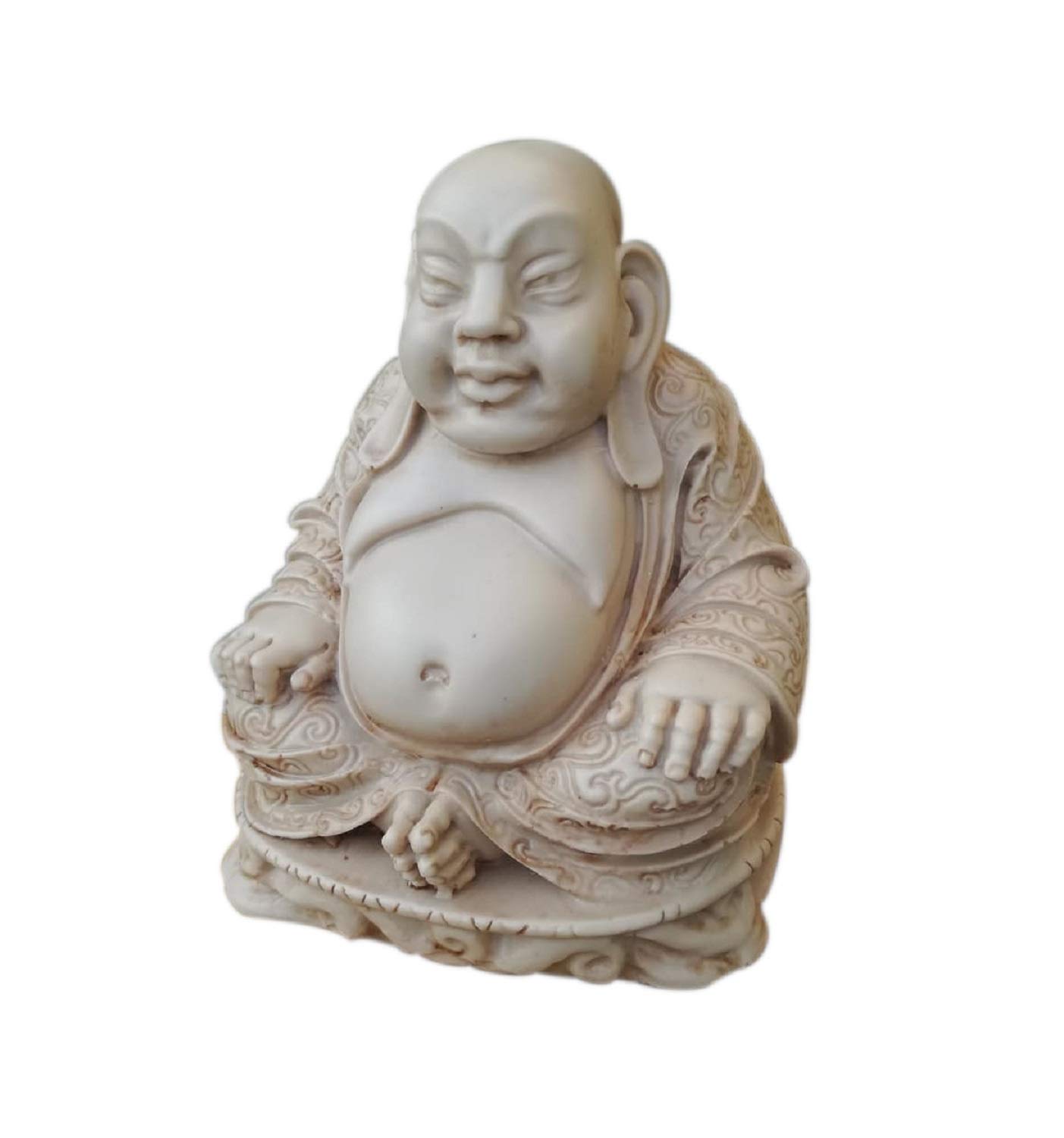 Eurofusioni Fat Buddha - Laughing Buddha Statue - Hand painted resin - Talisman for Wealth and Prosperity - H 6,1 in