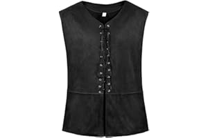 frawirshau Men's Medieval Renaissance Vest Costume Pirate Gothic Steampunk Waistcoat