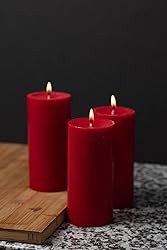 Richland Set of 3 Red Pillar Candles 3" x