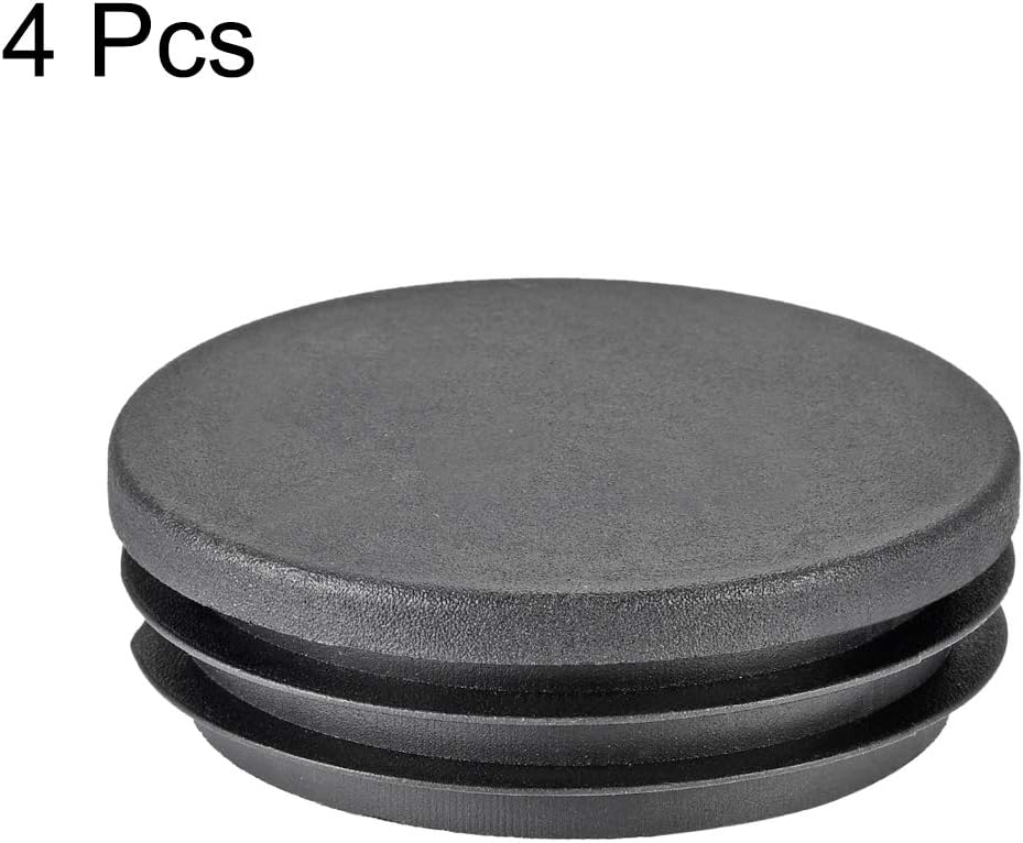 sourcing map 4Pcs 76mm Dia Plastic Tubing Plug Round Post End Caps for Handrail Stair Newel Guardrail Tube Black - Image 4