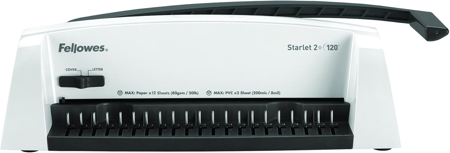 Fellowes Binding Machine Starlet2+ Comb Binding (5227701), White : Office Products