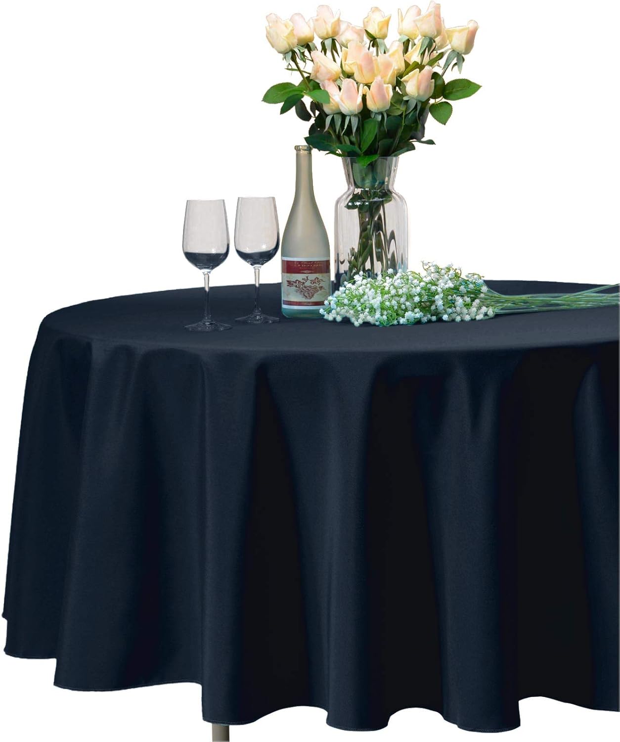 Best navy table cloth circle