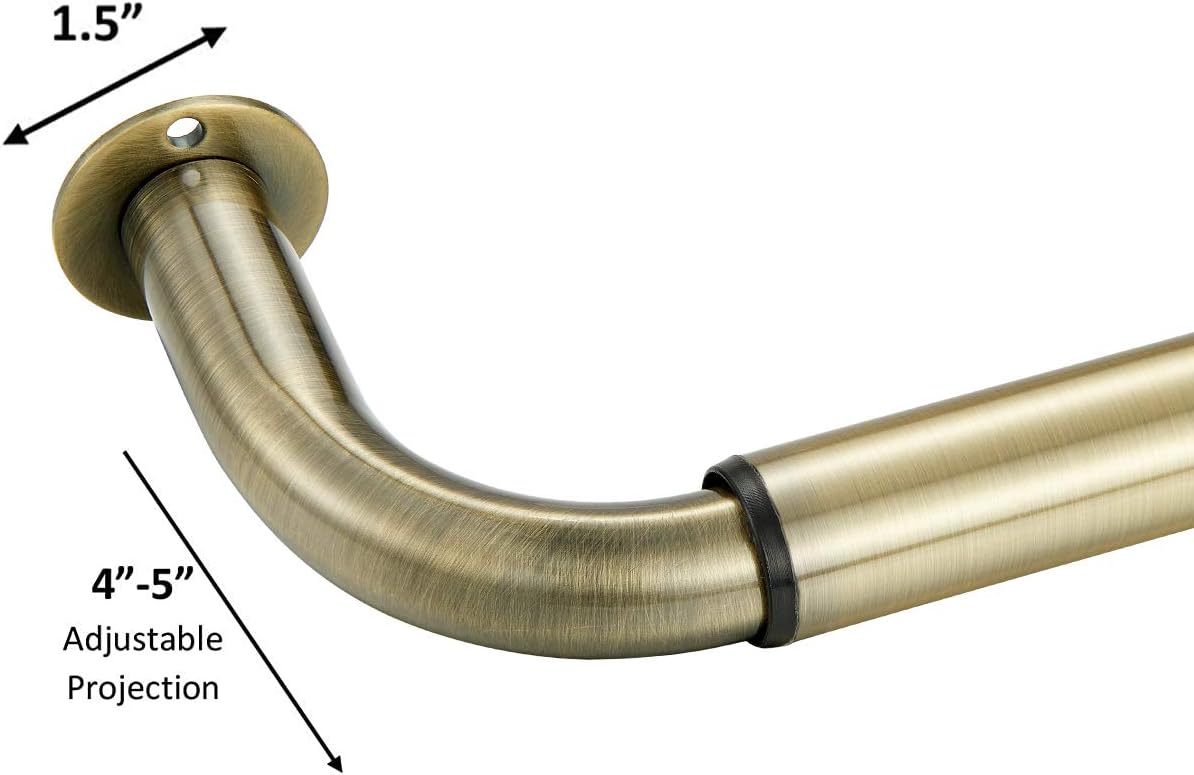 Room Darkening Curtain Rod, Wrap Around Design, Extra-Thick 1-Inch Diameter Single Drapery Rod, Extendable Metal Rod Set of Window Treatment (28-48", Antique Bronze): Home Improvement