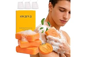 Swarva Persimmon Soap Deodorizing Soap Natural Body Soap for Old People Smell & Body Odor, Nourishing & Gentle Cleansing Suit