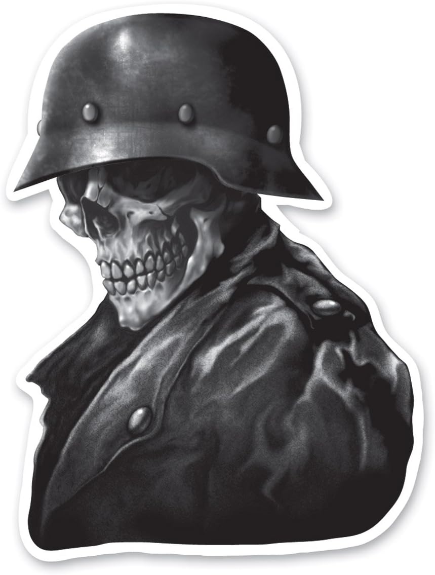 Mini Vinyl Decal - Biker from Hell Skull