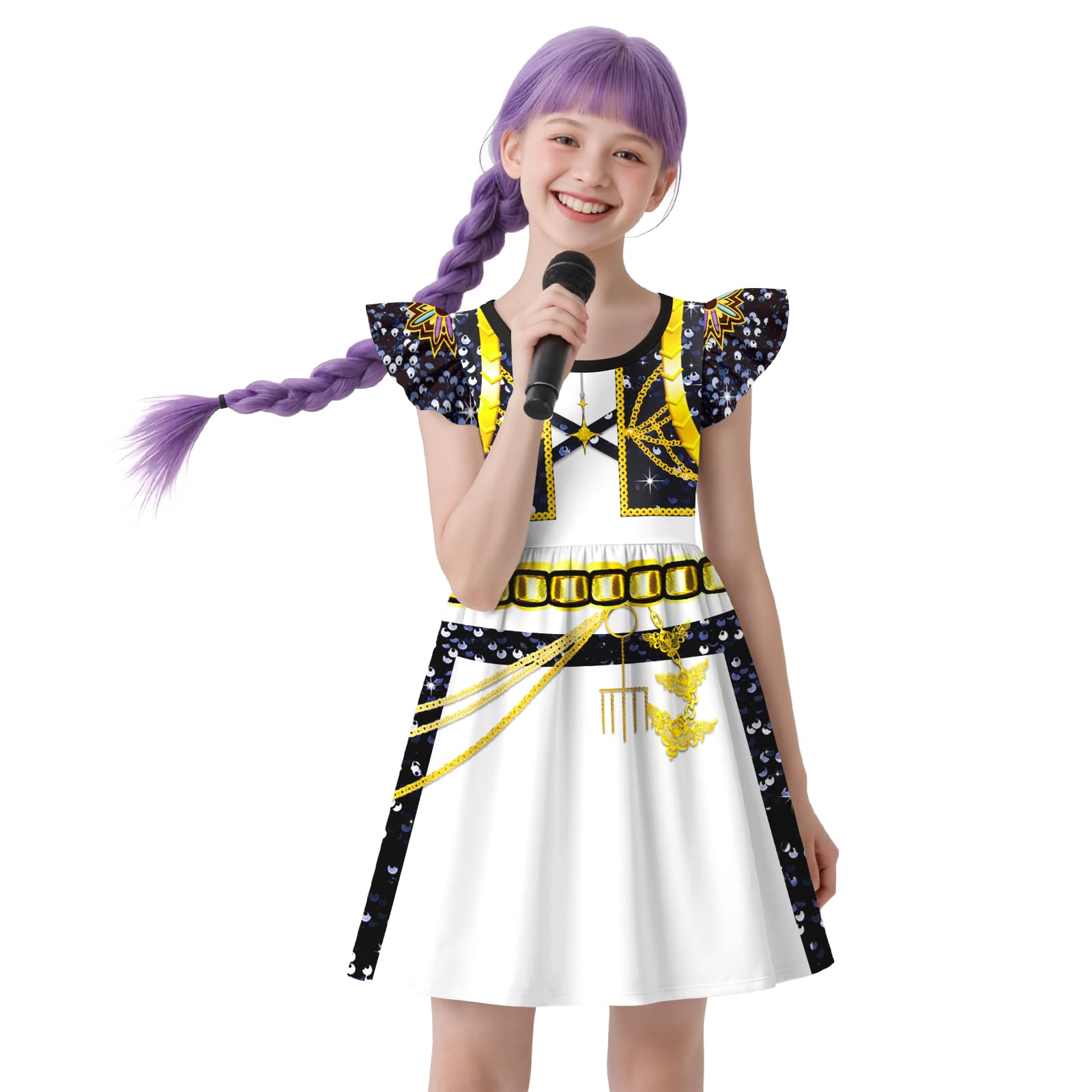 Photo 1 of Girls Singer Dress Kids Halloween Dresses Party 5-12 Years White