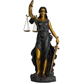 ShineOnAngel Lady Justice Statue, 13in Bronze and Gold Decorative Sculpture with Scale and Sword, Law Office Desk Decor, Lawyer Gift, Blind Justice Figurine for Bookshelf Living Room (Bronze &amp; Gold)